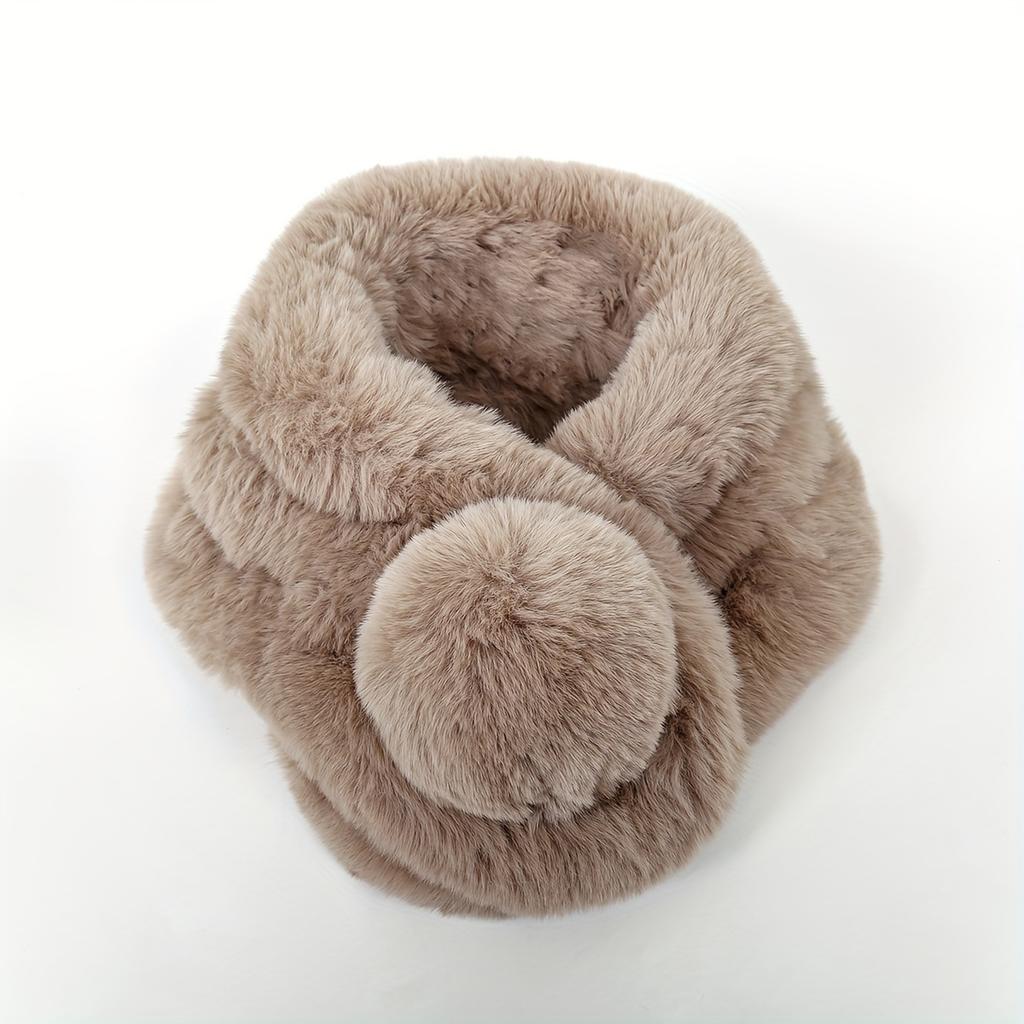 New Polyester Imitation Rabbit Fur Windproof Scarf for Women Winter Thickened Plush Warm Custom Scarf