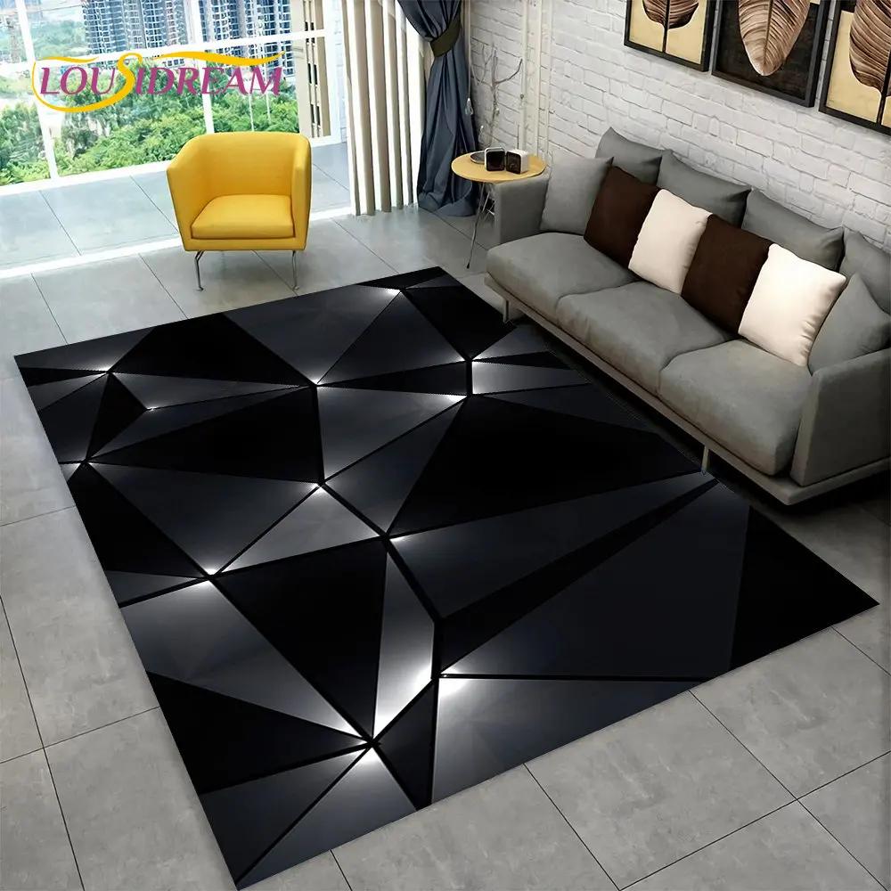 3D Abstract Modern Geometric Illusion Area Rug,Carpet Rug for Living Room Bedroom Sofa Doormat Decor,Kid Game Non-slip Floor Mat