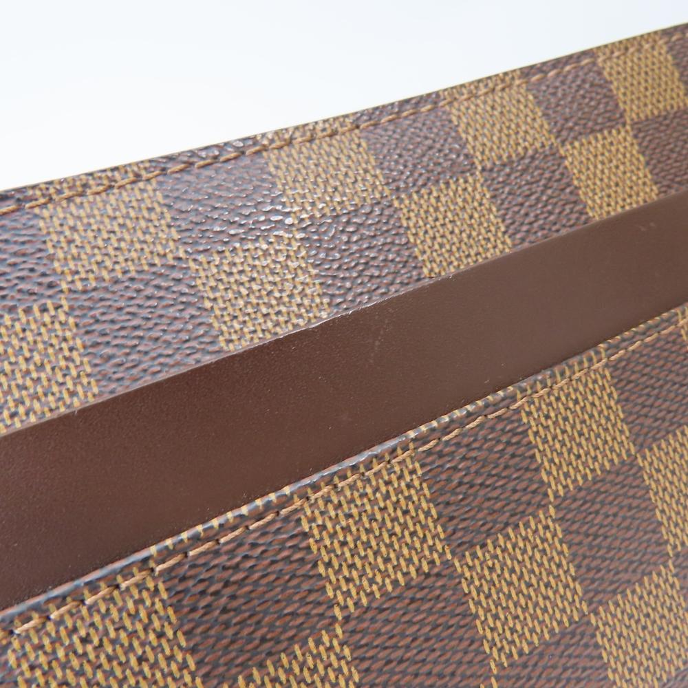 Used LOUIS VUITTON Clutch Bag Saint Louis N51993 Damier/leather Ebene Brown Business Bag