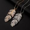 Grenzüberschreitende Mode: Damen Hip-Hop Punk Feder Blatt Anhänger Halskette