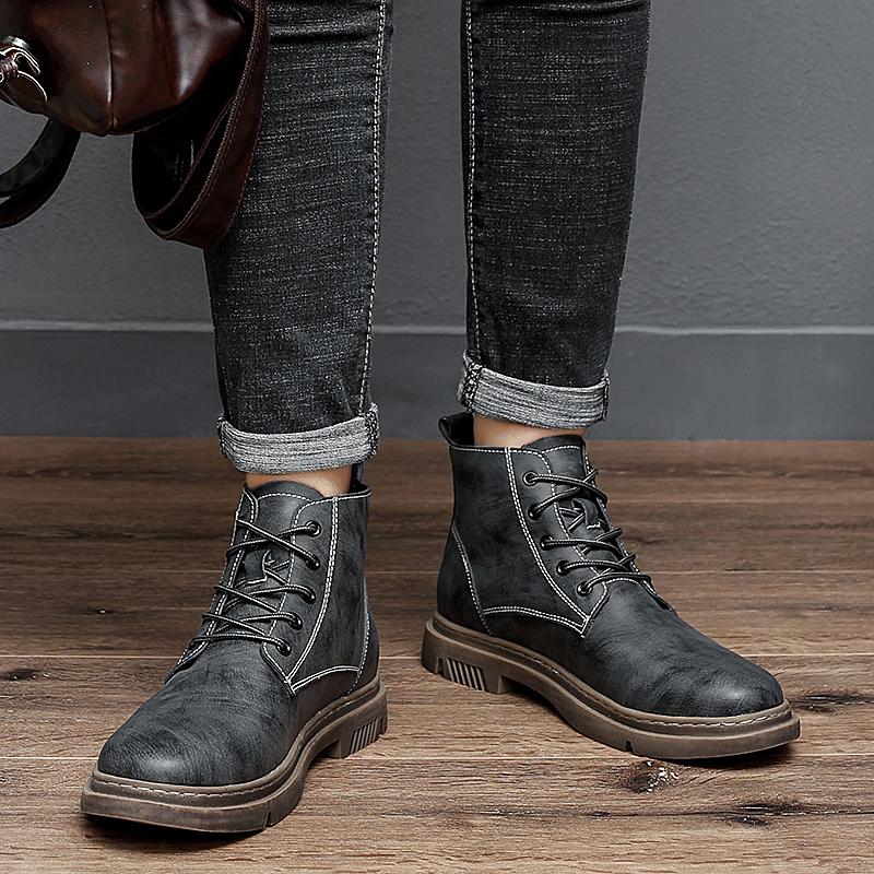 New Genuine Leather Men Boots Classic Man Ankle Boots  Outdoor Shoes Comfortable Casual Shoes Spring Autumn Botas De Hombre