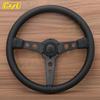 JDM Prototipo Style Black Edition Steering Wheel 14inch Leather Modified Sports Steering Wheel Car Accessories