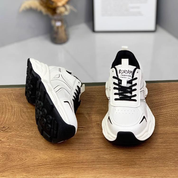 Daddy Shoes Women's 2025 New Popular Spring and Autumn Thick-soled Heightening Casual Sports Shoes Women's Versatile Breathable Running Shoes