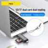 PISEN USB 3.0 & Type-C 3.0 Aluminum Alloy Dual SD/TF Card Reader