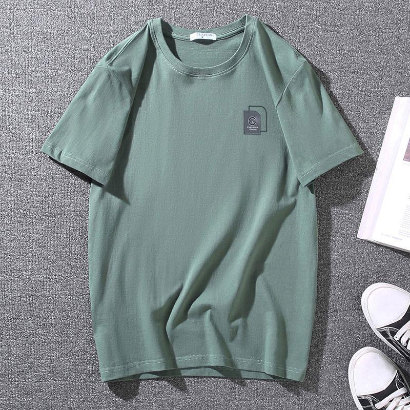 Men's Summer Casual Short Sleeve Men's Pure Cotton Breathable Plus Size T-shirt Men's Loose and Comfortable Round Neck Tee