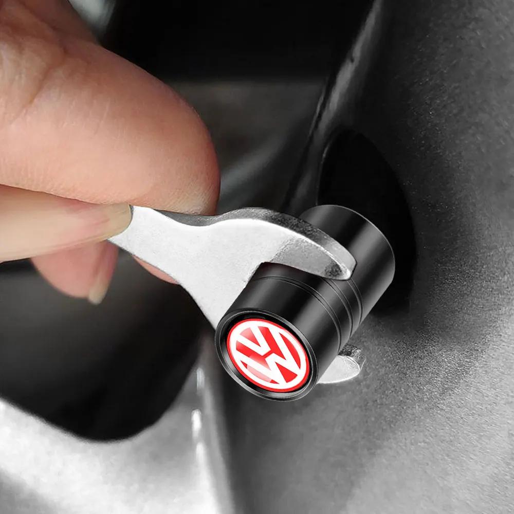 Car Wheel Tire Valve Caps Protection Cover Auto Accessories For Volkswagen VW Scirocco GOLF MK6 Polo Tiguan CC PASSAT GTI R Line CWU1