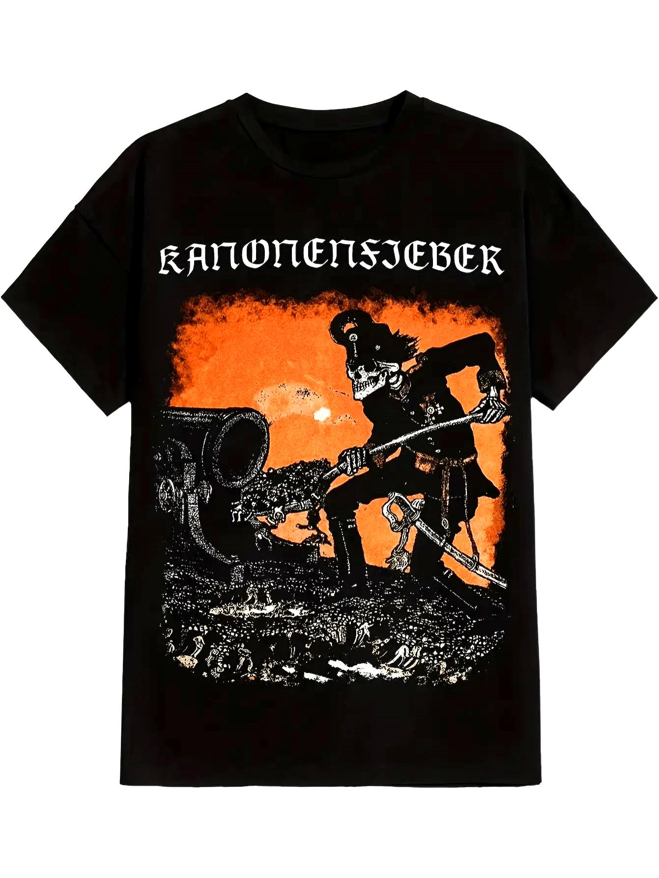 

Unisexs and Womens Tshirts GerUnisex Cannon Hot Pattern Tshirt Soldier and Explosion Black Top Round Neck All Season Casual Retro 3XL
