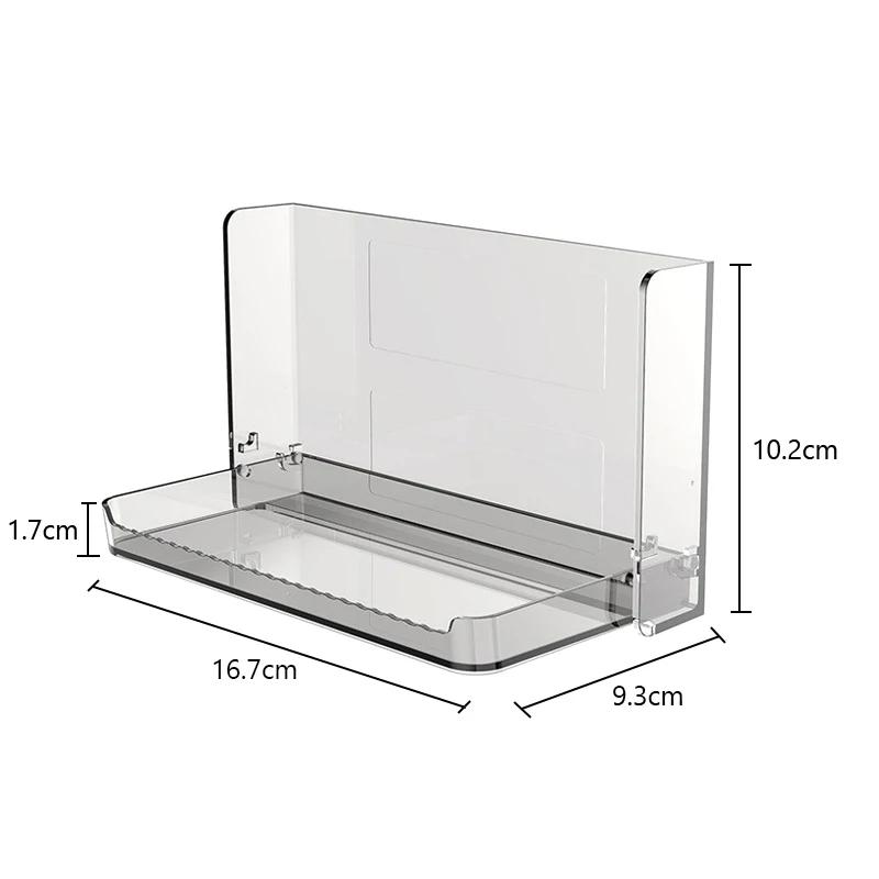 

Стеллаж для хранения косметики, складной настенный туалетный столик без перфорации, органайзер для макияжа, регулируемый держатель для помады, настенная полка серый