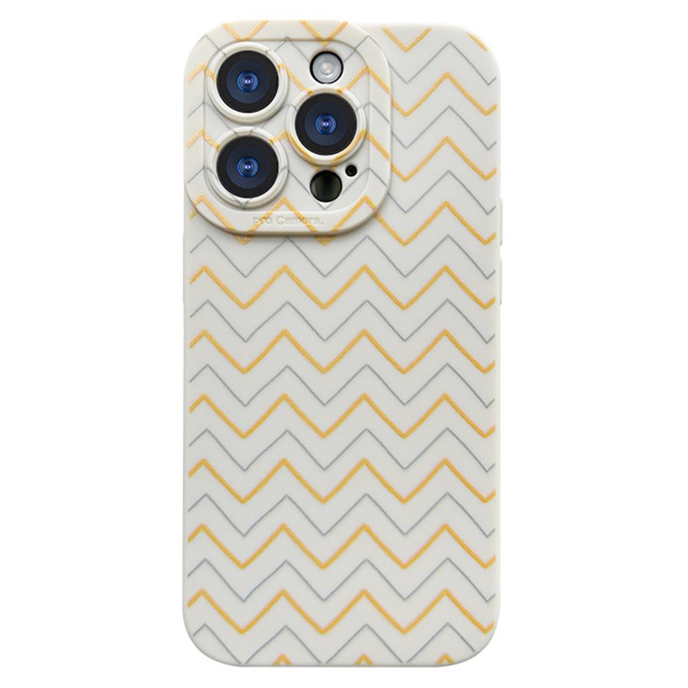 For iPhone 16 Pro Case with Phone Tether Tabs Protective TPU Phone Cover Wave Pattern Design