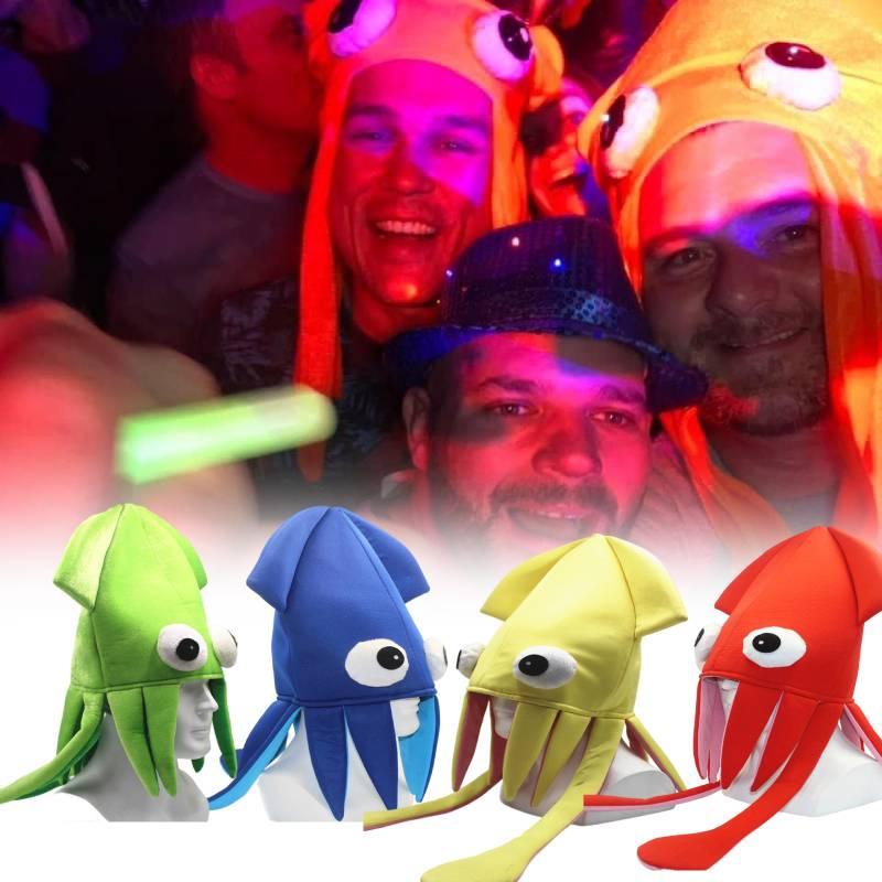 Jiaqi Aksamitny Kapelusz Kałamarnicy Możliwość Personalizacji Zabawny Rekwizyt na Imprezę na Występy i Cosplay