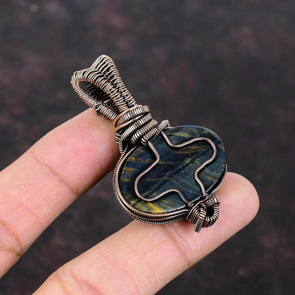 Nellite Pendant Copper Wire Wrapped Pendant Rainbow Moonstone Gemstone Jewelry Handmade Brand New Pendant Dainty Copper Jewelry Gift For Him