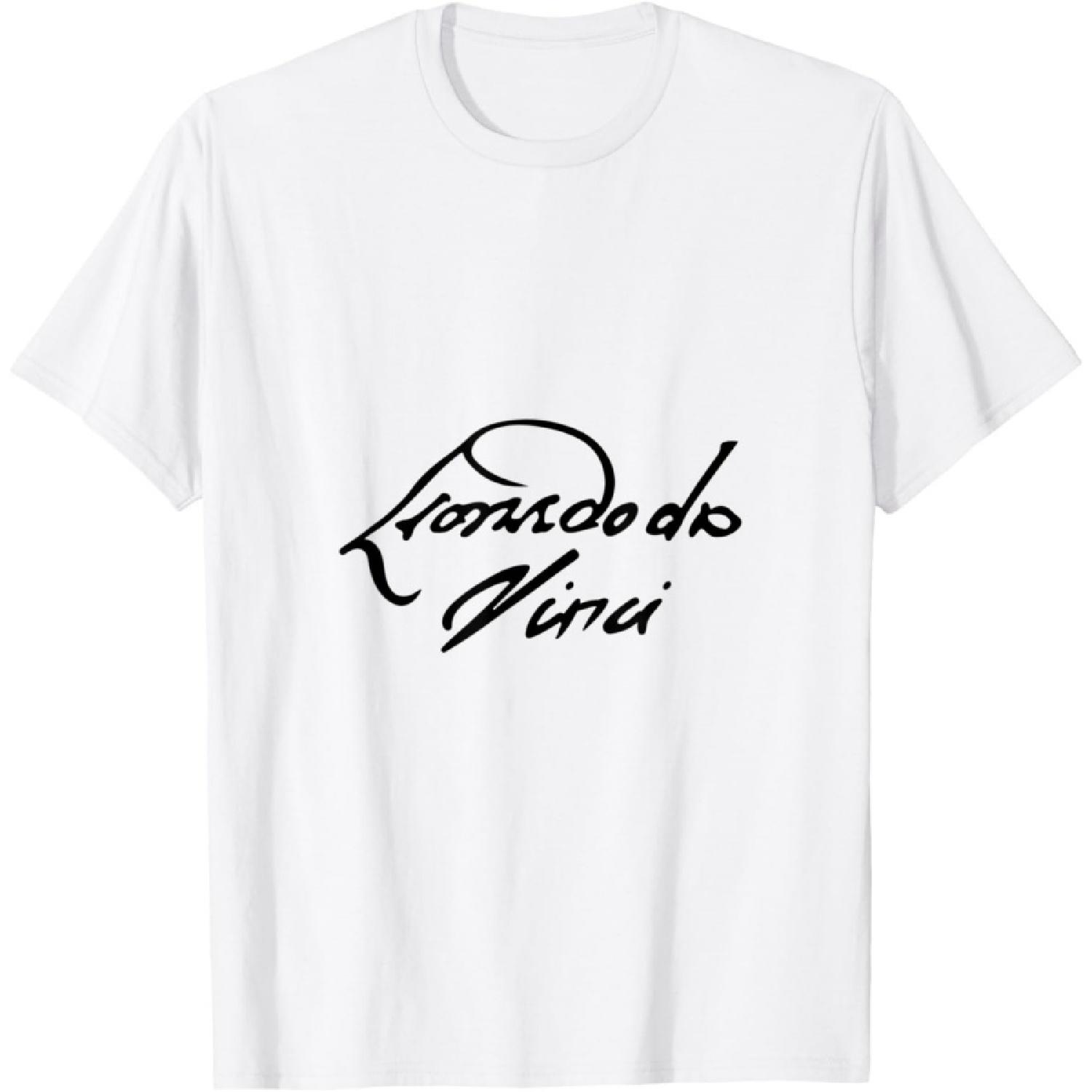 Leonardo da Vinci Signature Black Letters T-Shirt S