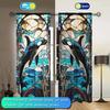 2 Panels Ocean Glass Killer Whale Pattern Curtains   Distinctive Printed Curtains   Suitable for Gifting To Family and Friends