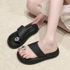Thick-soled Slippers Outer Wear 2025 Summer New Outer Wear Foreign Style Flower Rhinestone Sleeve Toe Word Beach Cool Slippers Women