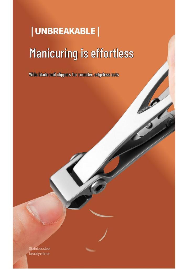 In-Stock Stainless Steel Anti-Splash Nail Clippers for Thick or Hard Nails - Ideal for Elderly, Large Opening Design