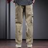 JIELEINUO Men's Loose Straight Workwear Cargo Pants
