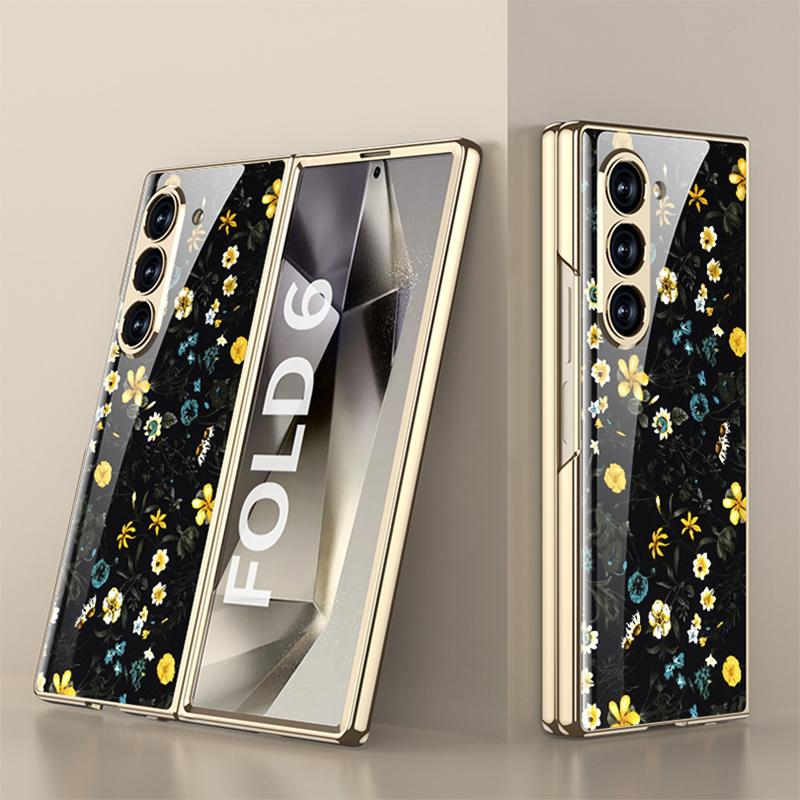 Nou pentru Samsung Galaxy Zfold6 5g Husă Telefon Pictură Creativă Hd Sticlă Securizată Lux Ușor Orificiu de Precizie Husă Protecție la Cădere