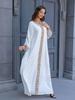 ZD004 Dubai Women's Slim Fit Long Robe: Middle East, Europe & America Style with Lace & Hot Stamping