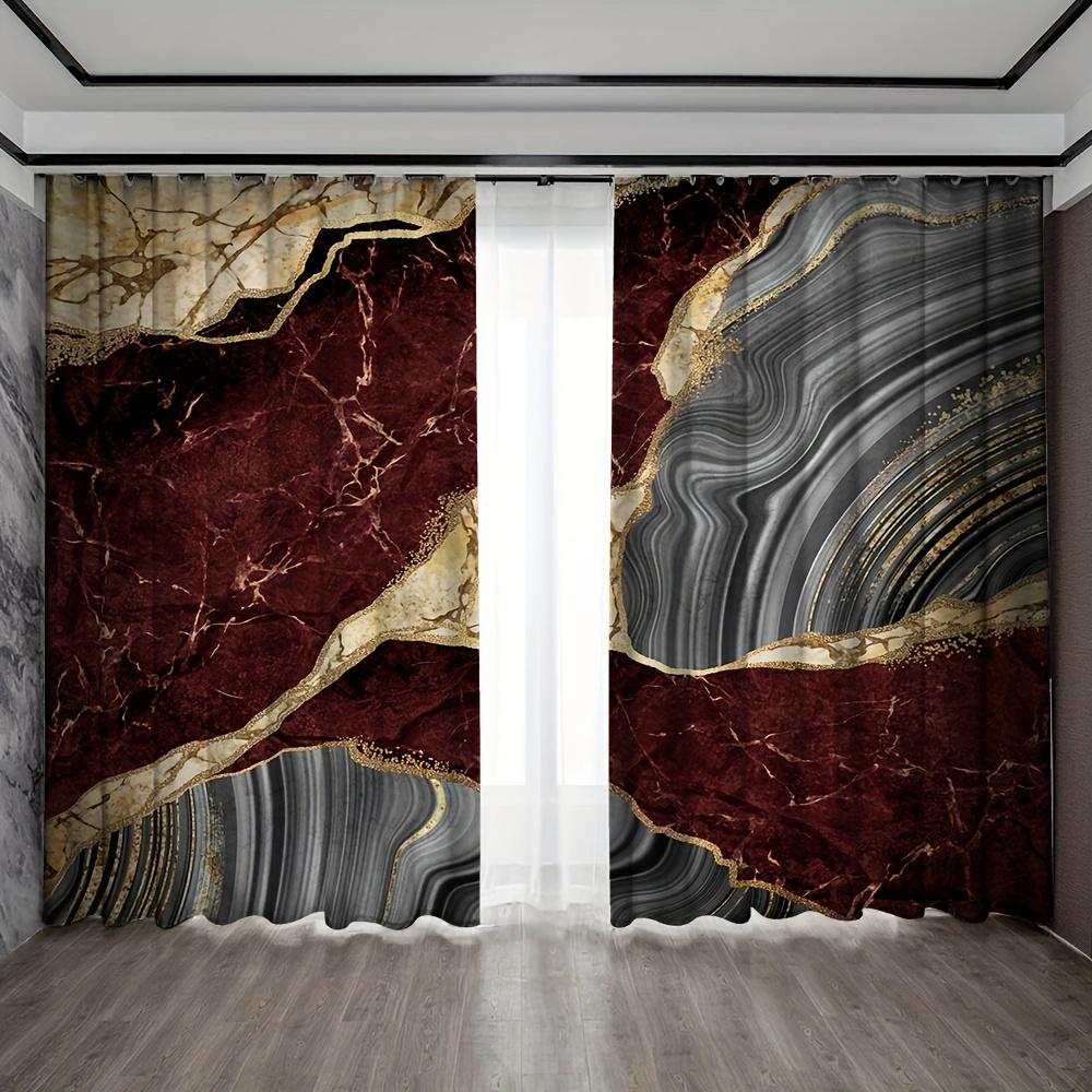 

Абстрактные геометрические оранжево-черные клетчатые узоры, занавески, жалюзи для детей, спальни, гостиной, ванной, кухни, двери для дома W50 X H130(CM)X2&Grommet Top