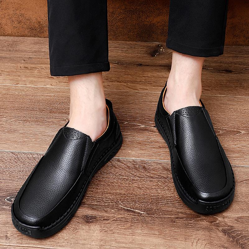Fashion Solid-Colored Men's Casual Loafers Comfortable Soft-Soled Anti-Slip Driving Shoe High - Quality Lightweight Flat Walking Shoes