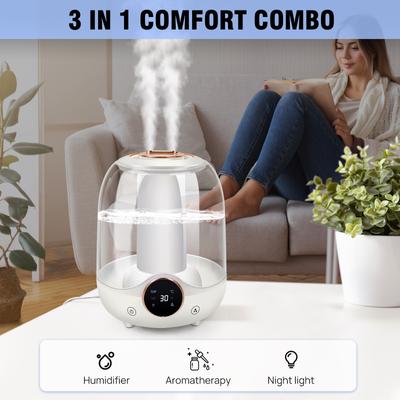 3L Air Humidifier, Large-capacity Household Humidifier Essential Oil Diffuser, Office Cooling Fog Humidifier, Automatic Shutdown, 7-color Night Light