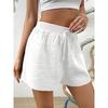Women's  Summer Solid Color Casual Loose Shorts, Elastic Waist Lace-up, Minimalist Fashion Basic Versatile Home Shorts