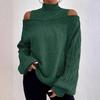 Autumn Winter Off Shoulder Half High Neck Sweater for Women Loose Oversized Knitwear Luxurious relaxed-fit slimming and versatile top