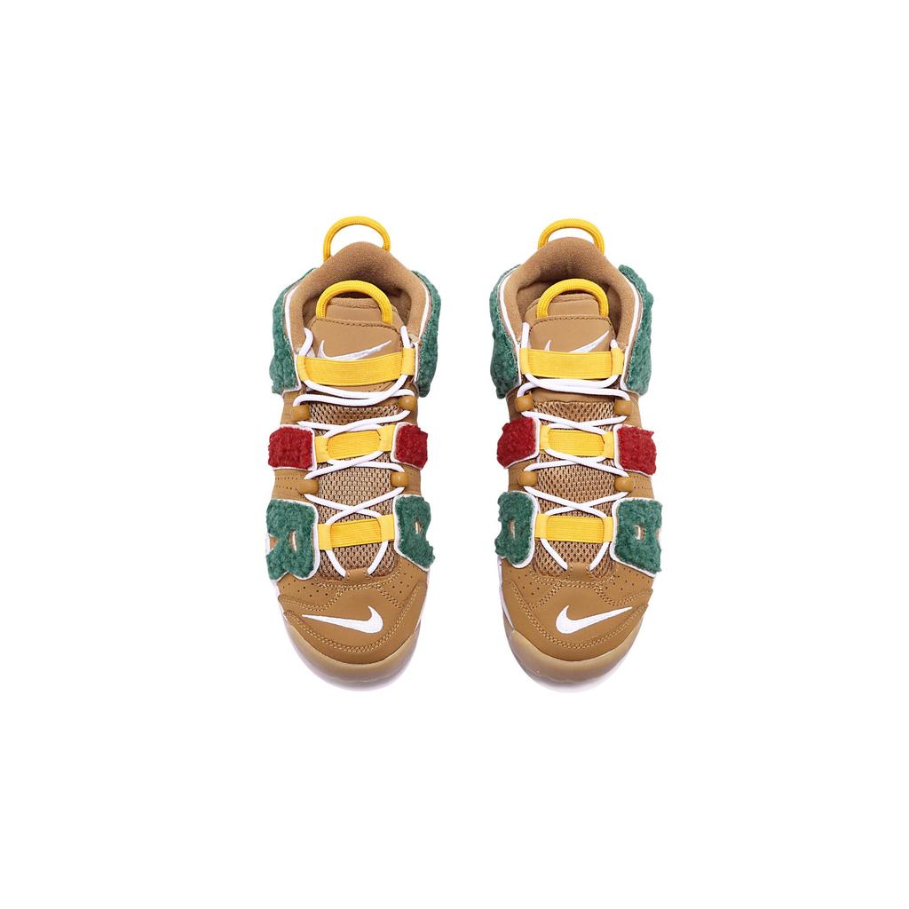 Nike Air More Uptempo Wheat Mid Top Vintage Basketball Shoes GS Red Green Brown DQ4713-700(TeamTen-)