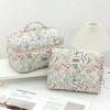 Flower Print Women Fashion Cosmetic Bag Large Capacity Travel Organizer Makeup Toiletry Pouch Handbag Portable Ladies Tote Bag