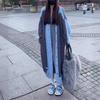 Autumn and Winter New Temperament Versatile Long Sweater Jacket Women's Color Matching Loose Lazy Style Fashion Knitted Cardigan