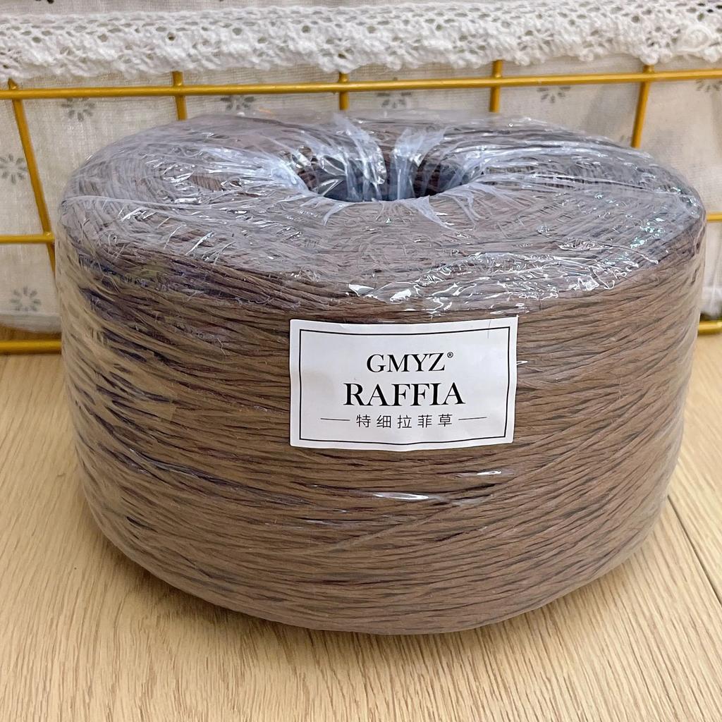 250g Fine Flat Raffia Yarn Wearable Soft Cotton Straw Thread for Hand Knitting Hats Handbags Summer Beach Craft Diy