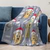 TU Cute Dog Blanket Christmas Pet Throw Fluffy Cozy Sherpa Fleece Gift Holiday Decor Kids Room Dorm