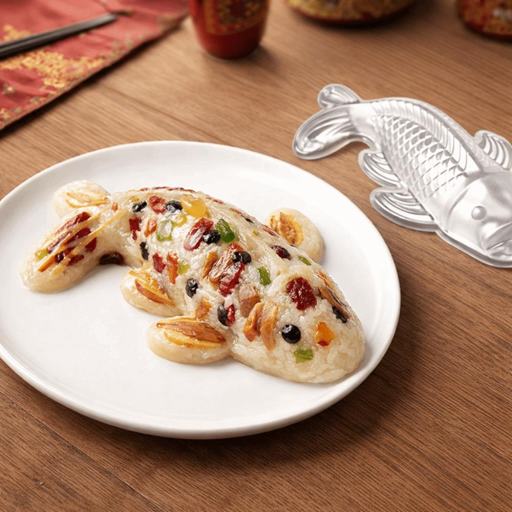 Nepřilnavá hliníková forma na rýžové koláčky ve tvaru ryby Tepelně odolná forma na pečení Formička na pudink Pudink