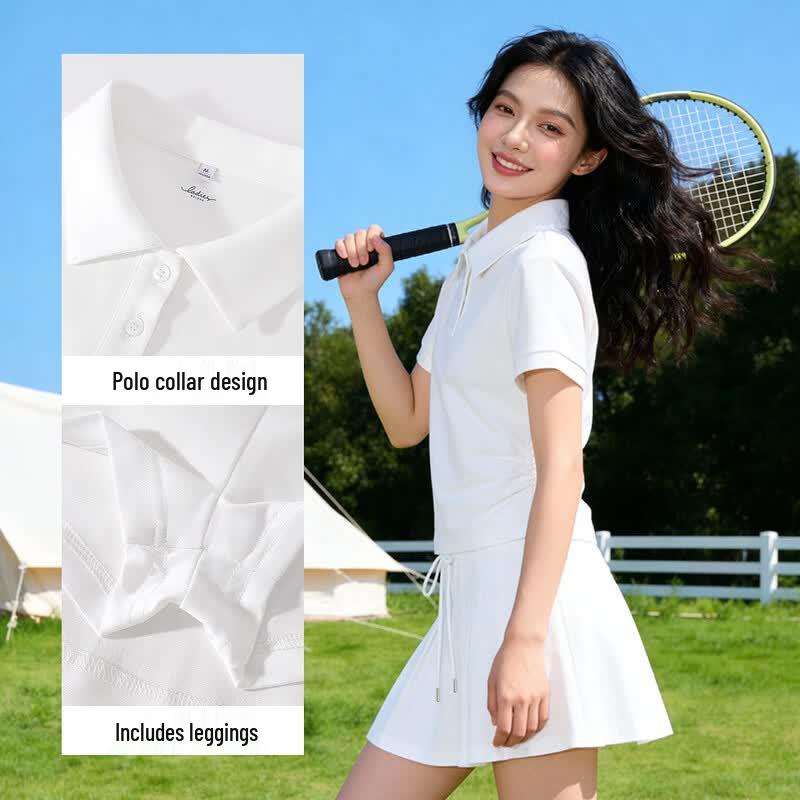 Baleno Women's Polo Shirt & A-line Skirt Set