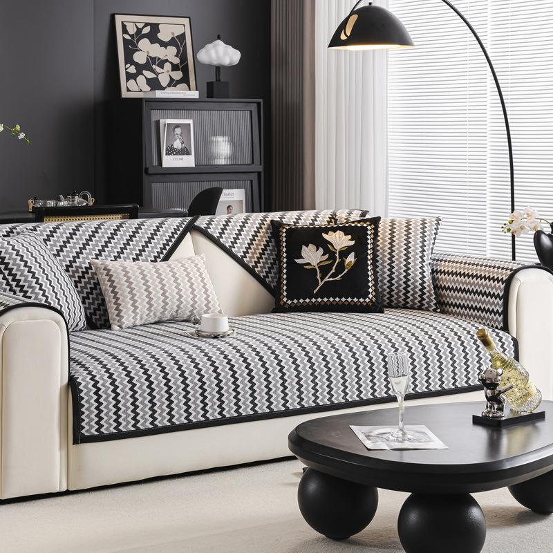 Simple Light Luxury Chenille Sofa Cushion Universal In All Seasons  New Non-Slip Cover, High-Grade Seat Cushion Cover Cloth Towel