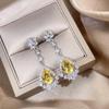 Stud Earrings Inlaid Topaz Earrings Women'S Earrings Temperament High-End Design Jewelry Light Luxury High-End Sense