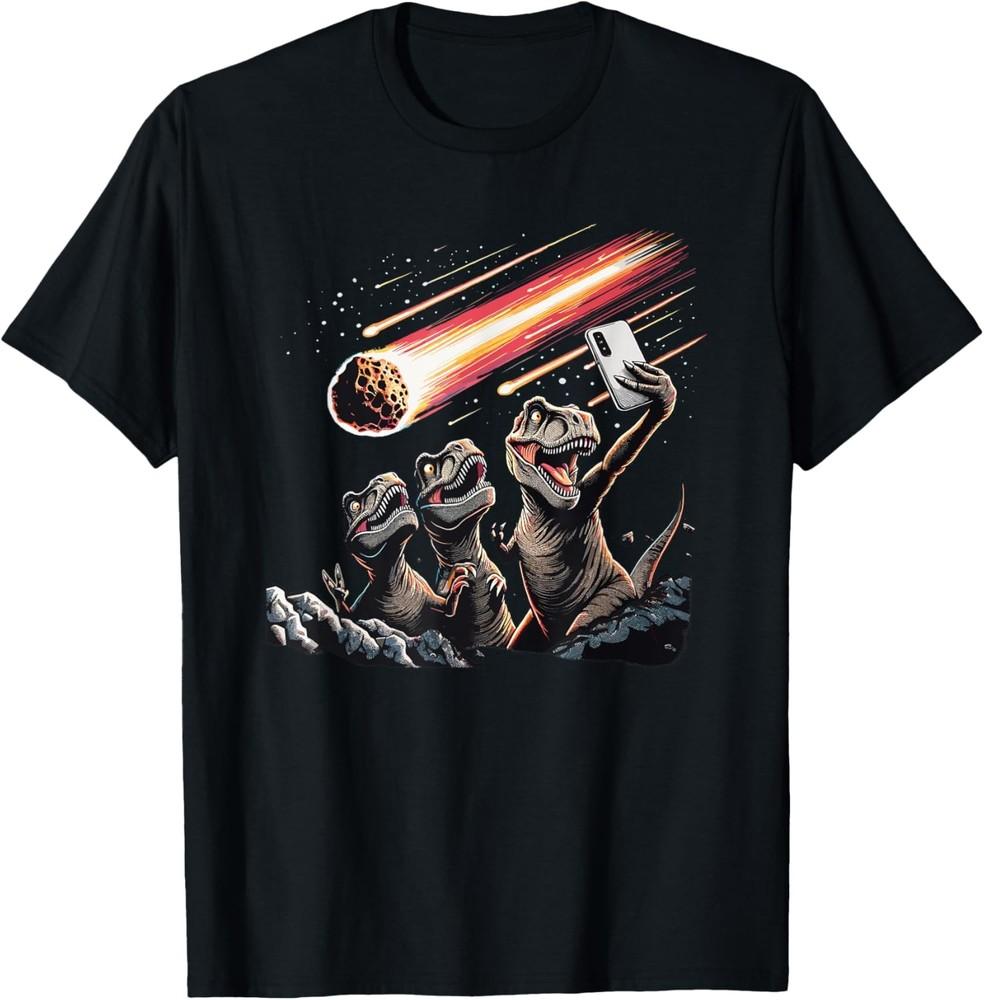 Dinosaur T-Rex Selfie Novelty Men Kids Women Funny Dinosaur T-Shirt Unisex T-Shirt S