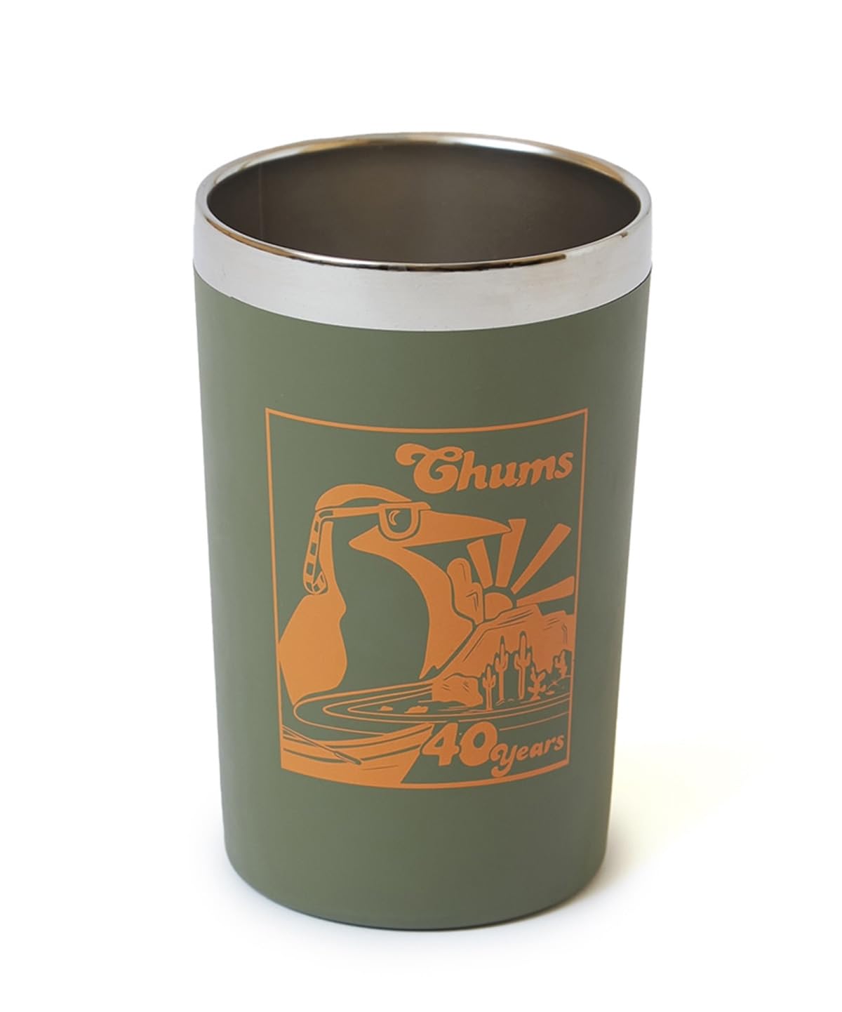 

Chums Tumbler 40 Years Camper Stainless Tumbler Olive Olive Men s CH62-1980