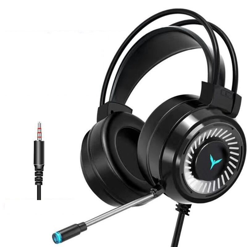 

Computer Gaming Headset 7.1 Channel Wired Headphones With Microphone Headset Noise Cancellation Headset With Led Colorful Lights теплый черный