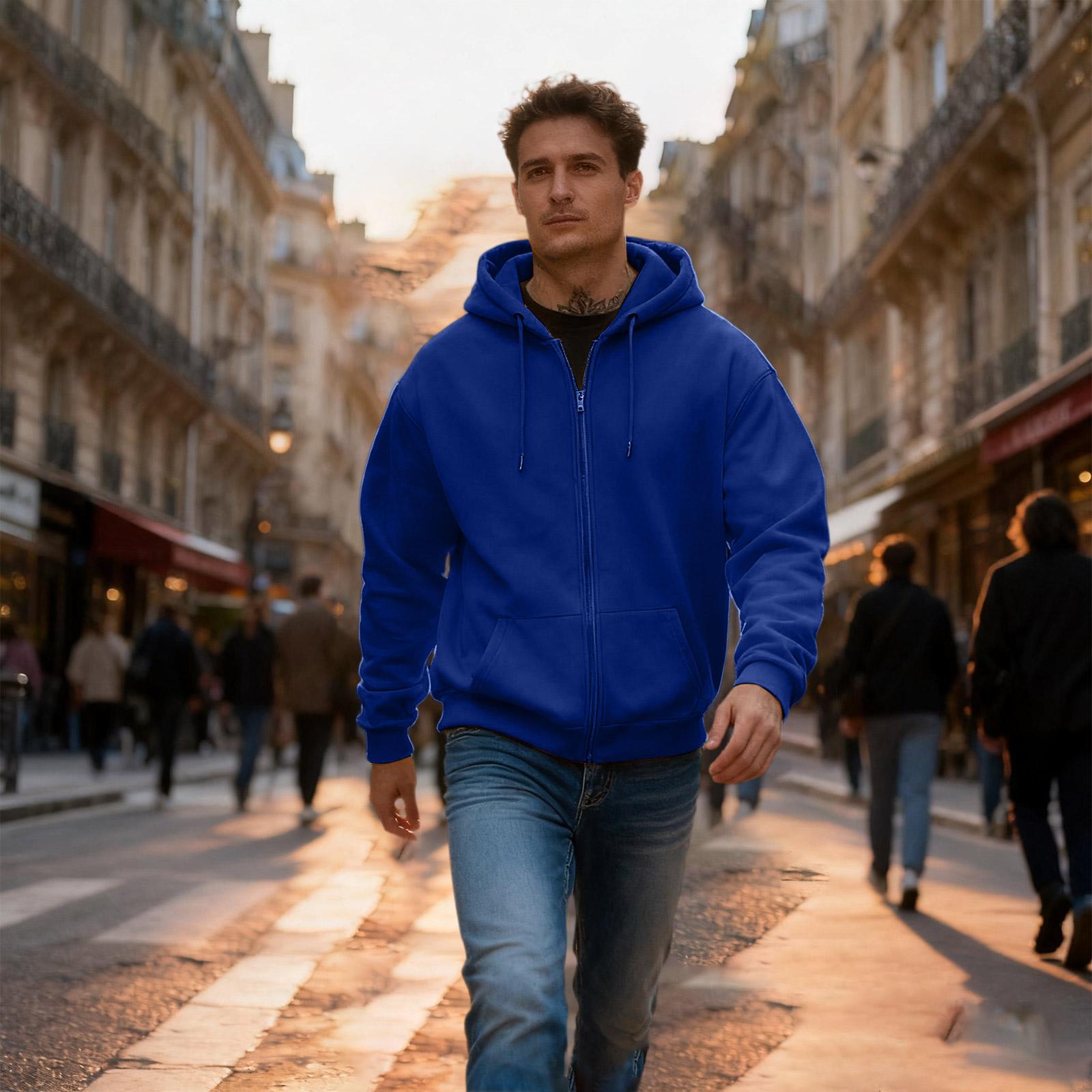 Heima A Heren Casual Sport Losse Hoodie met Volledige Rits L