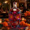 Bar-Arbeitsplatten-Dekoration Totenkopf-Form Glas Whiskey-Karaffe, 350ml Spirituosenflasche mit Stopfen, Bourbon-Aufbewahrung 3D Gotische Heimdekoration, Einzigartiges Geschenk für