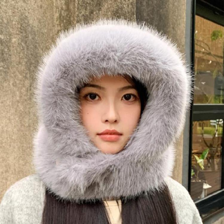 Adult Plush Earflap Hat Outdoor Windproof Ear Protect Furry Hat for Outdoor