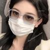 Trendy Square Photochromic Sunglasses Anti Blue Light Glasses for Women Unisex Outdoor Discoloration Eyewear