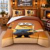 Minions Despicable Me Pattern Bedding 3Pcs Set Bed Sheet And Pillowcases For Indoor Bedroom
