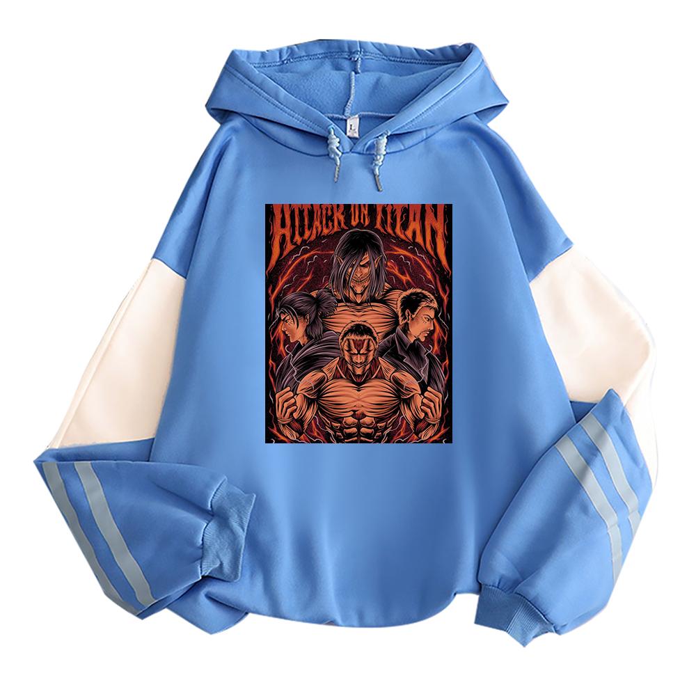 

Япония Аниме Атака Титанов Эрен Йегер Толстовки Мужские Harakuju Винтаж Готический Мультфильм Большие Женские Зимние Теплые Толстовки С Капюшоном 4XL синий/белый