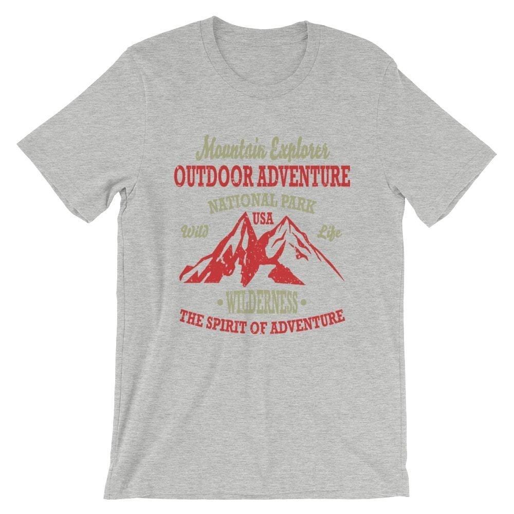 

Mountain Explorer-2 T-Shirt. Hiking Camping 100% Cotton Premium Tee NEW M