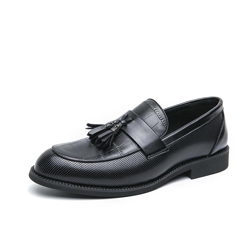 Fashion Elegant Tassel Design Men's Loafers Massage Sole Comfortable Men's Leather Casual Shoes Retro Brown Outdoor Commuting Work Shoes
