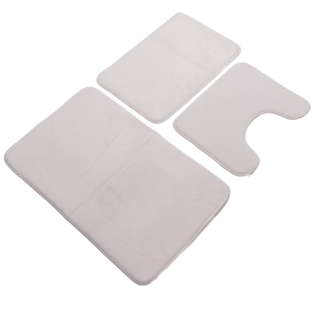 3 Pieces Toilet Mat Set Non Slip Water Absorbent Washable Bathroom U Shaped Toilet Rug Set for Home Toilet Training