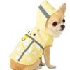 Fashion Cartoon Dog Rainwear Polyester Waterproof Dog Hooded Raincoat with Reflective Strip Puppy Clothes Outdoor Activities