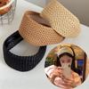Straw Hair Hoop Hollow-out Rattan Weaving Hairbands Trendy Raffia Woven Widened Headband Wide Edge Hairband Hair Accessories